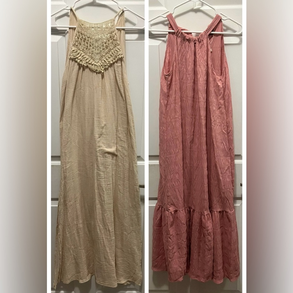 Beautiful Maxi Dress Bundle – Crochet Details + Soft Pink Style 🌸